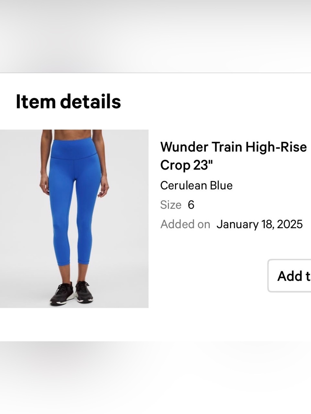lululemon athletica Wunder Train High-Rise Crop 23" - Cerulean Blue